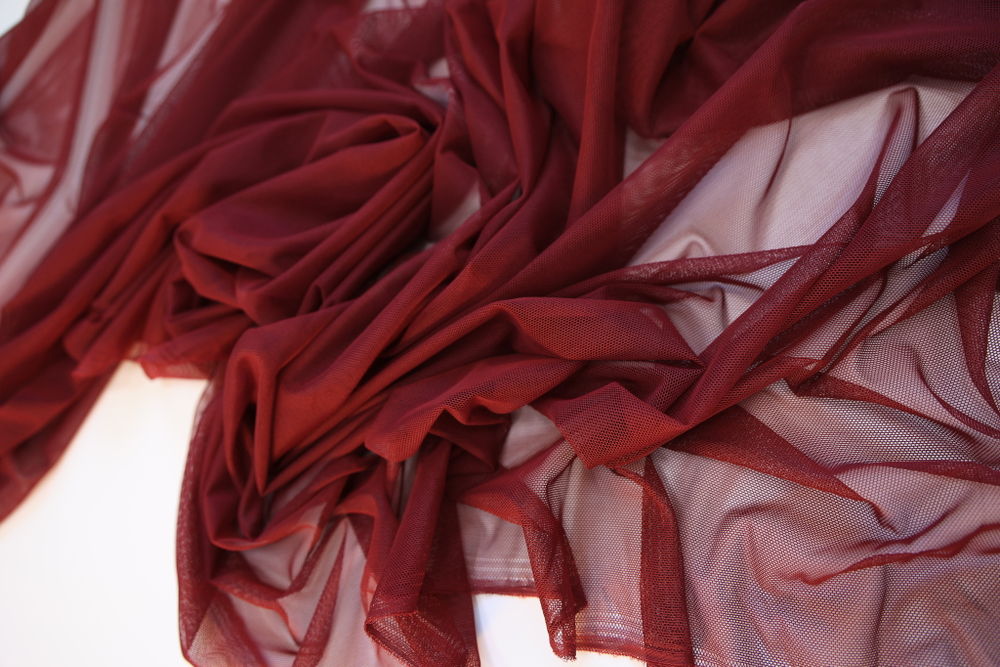 Сетка трикотаж темно-красная