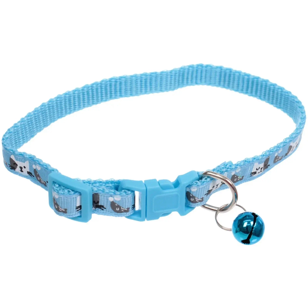 Ошейник с колокольчиком 1*19-32см «Zoo City-Котик» микс цветов (минивложение 12шт)