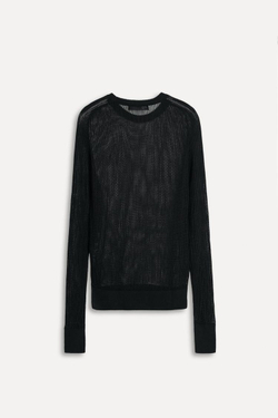 ZARA СВИТЕР ИЗ АЖУРНОГО ТРИКОТАЖА — 50TH ANNIVERSARY, ЧЕРНЫЙ