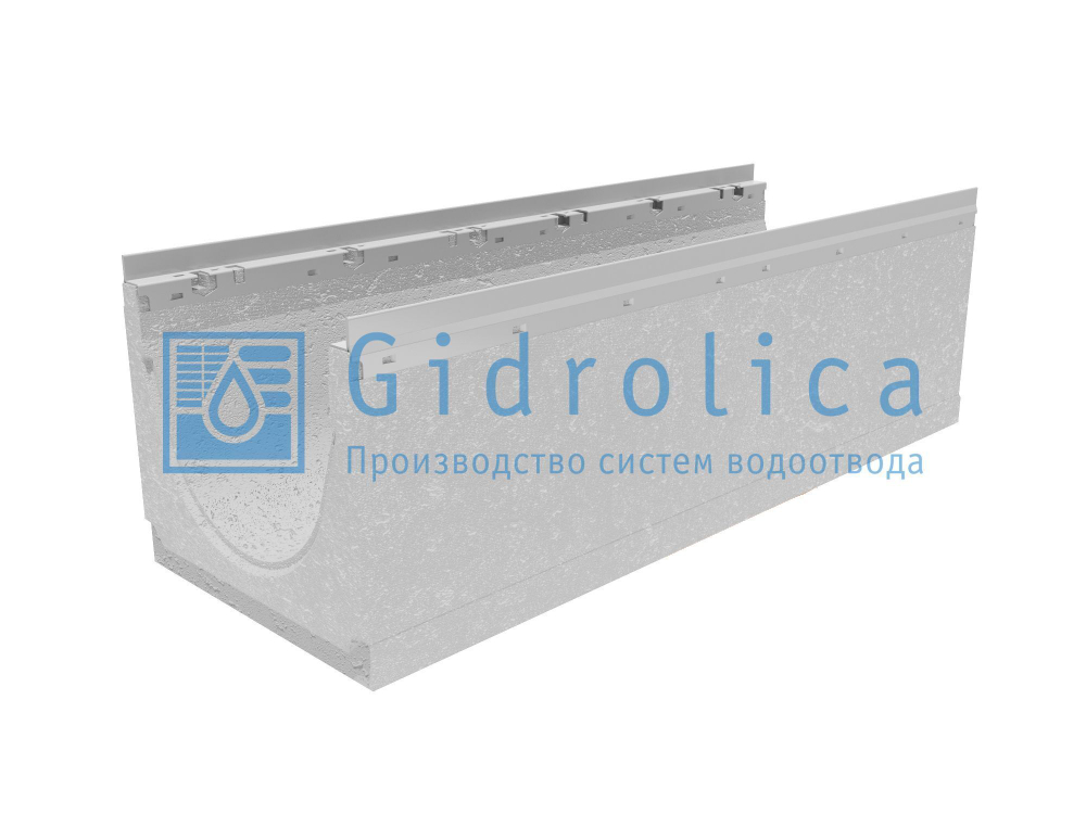 Лоток водоотводный бетонный коробчатый (СО-300мм), с оцинкованной насадкой, с уклоном 0,5% КUу 100.36,3(30).30(23,5) - BGU-Z, № 1
