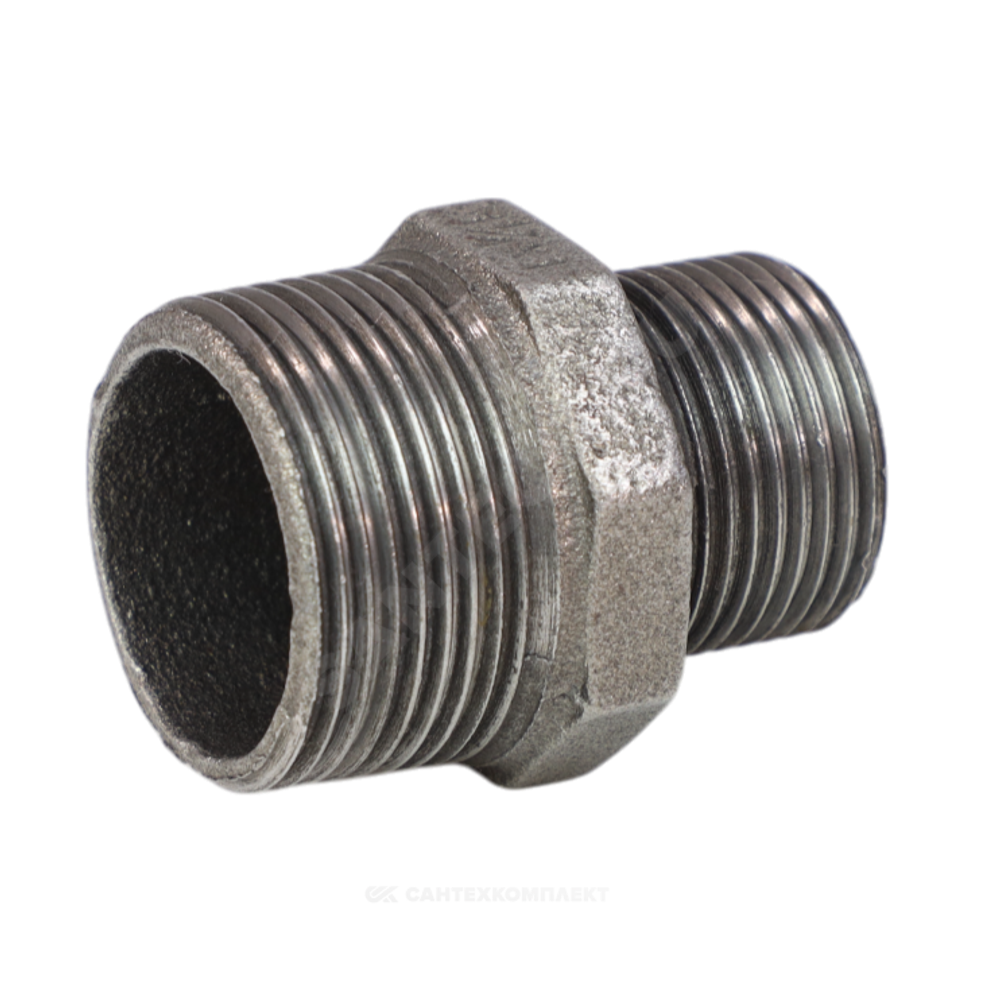 Ниппель переходной чугун Ду 40х20 (1 1/2"х3/4") НР Fittex PLUS