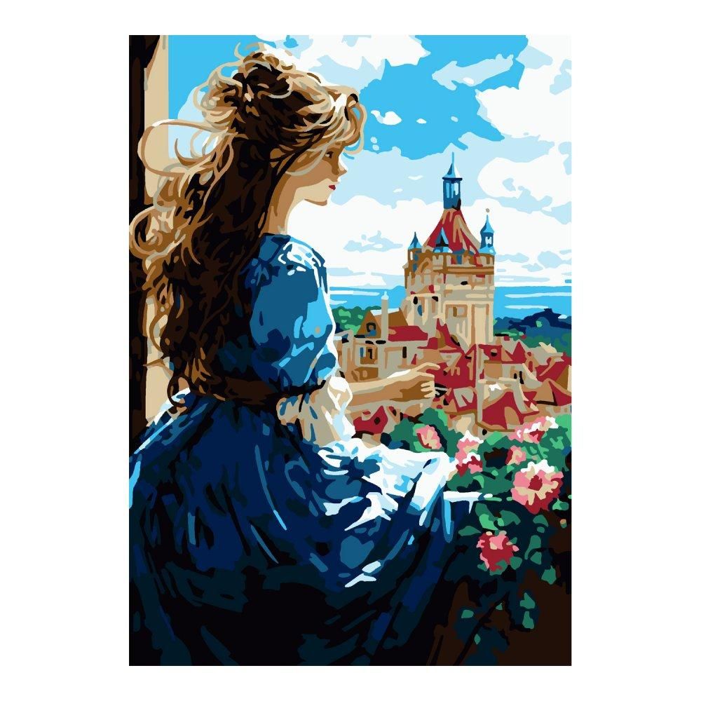 Картина по номерам на картоне 20*28,5см. "У окна" (Lori)