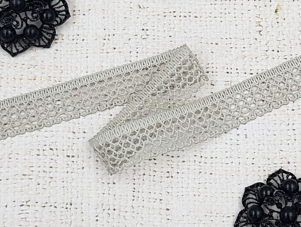 Тесьма отделочная, рис. 60044, ш. 2 см (пр-во Беларусь), бежево-серый