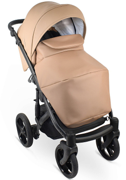 Детская коляска Bexa Ideal Eco 2 в 1 IE03 черный+т.бежевая кожа