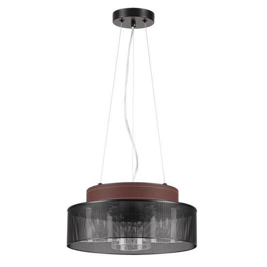 6598/3C MODERNI LN25 000 черный/черный. коричневый металл, эко кожа/металл, стекло Подвесной светильник Е27 3*60W 220V BASALTO