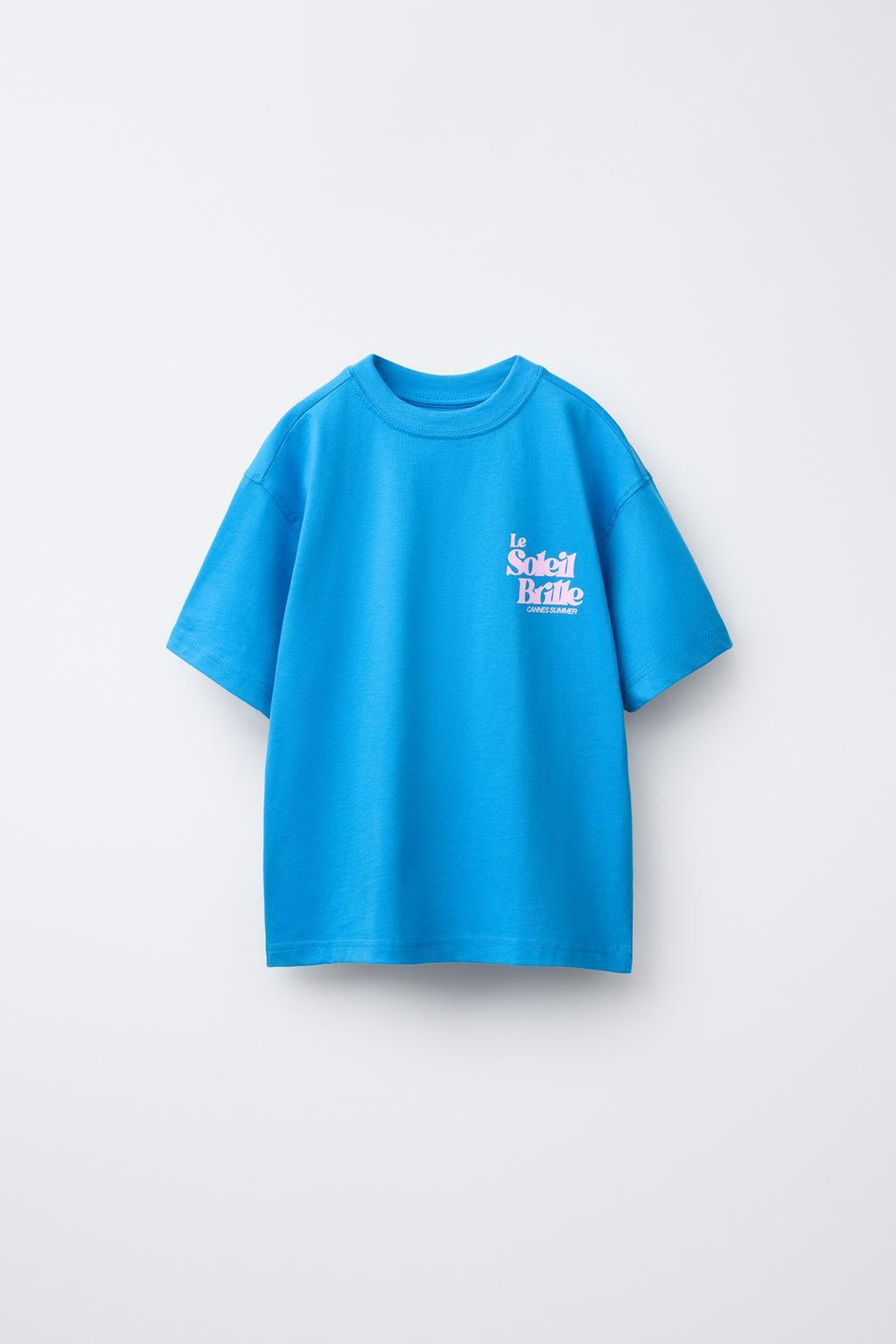 ZARA ФУТБОЛКА С НАДПИСЬЮ, ЯРКО-СИНИЙ