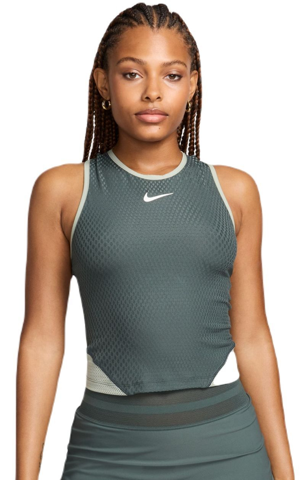 Женский топ теннисный Nike Court Slam Dri-Fit - зеленый
