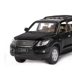 Машина "АВТОПАНОРАМА" Lexus LX570, черный, 1/32, свет, звук, инерция, в/к 17,5*13,5*9 см