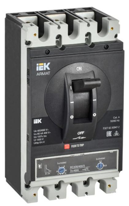 Автоматический выключатель в литом корпусе IEK AR-MCCB-3H-085-0400A-ELPC