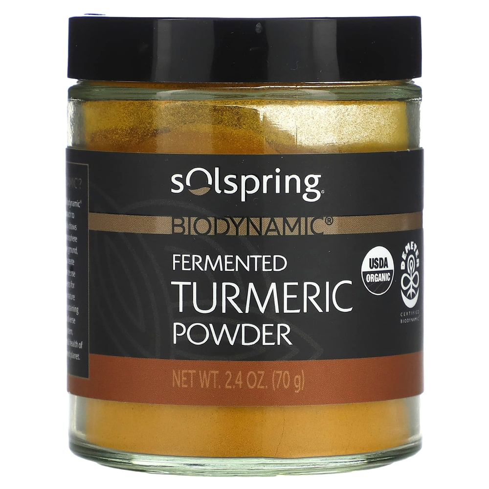 Dr. Mercola, Solspring®, Biodynamic®, порошок из ферментированной куркумы, 70 г (2,4 унции)