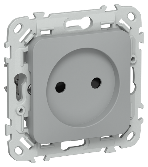FLITE Розетка без заземления с защитными шторками безвинтовое крепление 10А РСш01-1-ФлС серый IEK