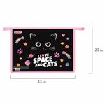 Папка для тетрадей ПИФАГОР А4, 1 отделение, картон/пластик, на молнии, "Dark kitten", 273339