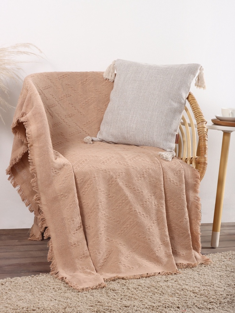 Наволочка декоративная SL Home «Пинелли», 43×43 см, бело - бежевая