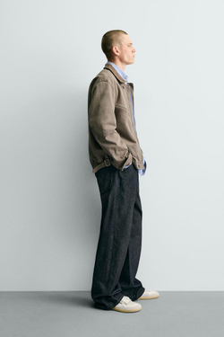 ZARA УКОРОЧЕННАЯ КУРТКА С ВЕЛЬВЕТОВЫМ ВОРОТНИКОМ, ХАКИ