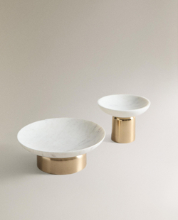 Zara Home Предмет декора из мрамора, цвет золотой, 15.5 см