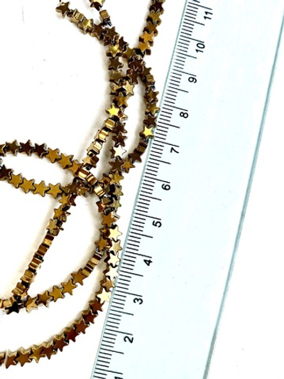 гз4-аз Гематит "Звезда" 4*4мм, античное золото, 9см