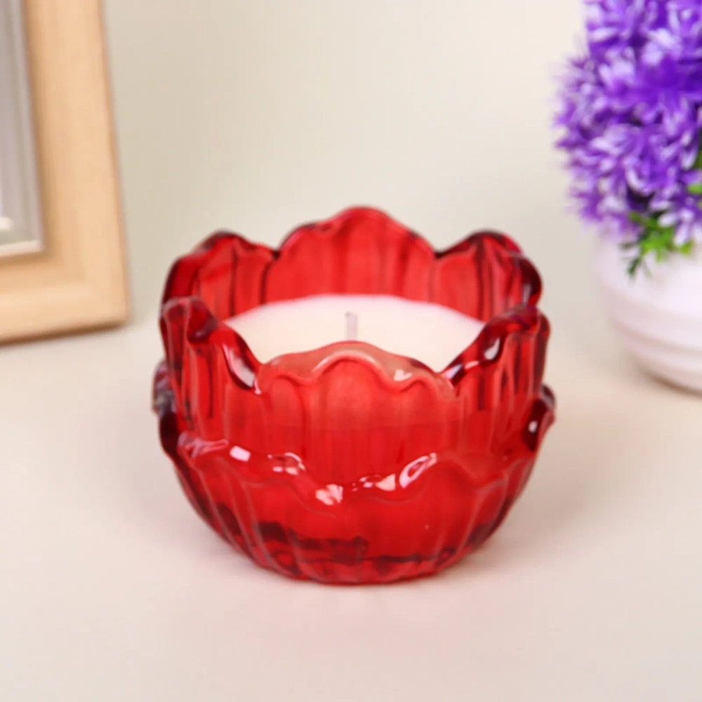 Свеча в стакане «Пламя» 8,3*6 см, Красный