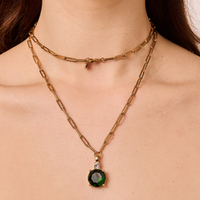 Колье Dyrberg Kern GLORY SG EMERALD GREEN / CRYSTAL 470145