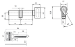 Цилиндровый механизм Apecs SM-90(35/55C)-C-NI