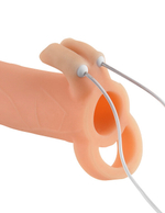 Расширяющая пенис насадка с клиторальным массажером Duo Clit Climax-Her (5 режимов) (Цвет: телесный)
