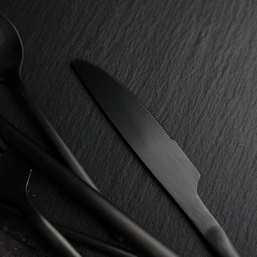 Нож столовый 22 см матовый черный цвет   PVD P.L. - Davinci [12]