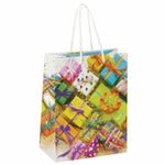 Пакет подарочный 17,8x9,8x22,9 см, ЗОЛОТАЯ СКАЗКА "Яркие подарки", ламинированный, 606591