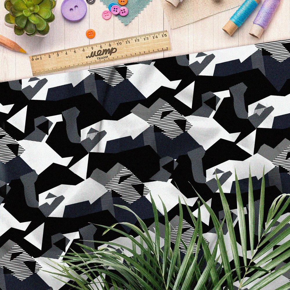 Ткань оксфорд 210 геометрические фигуры