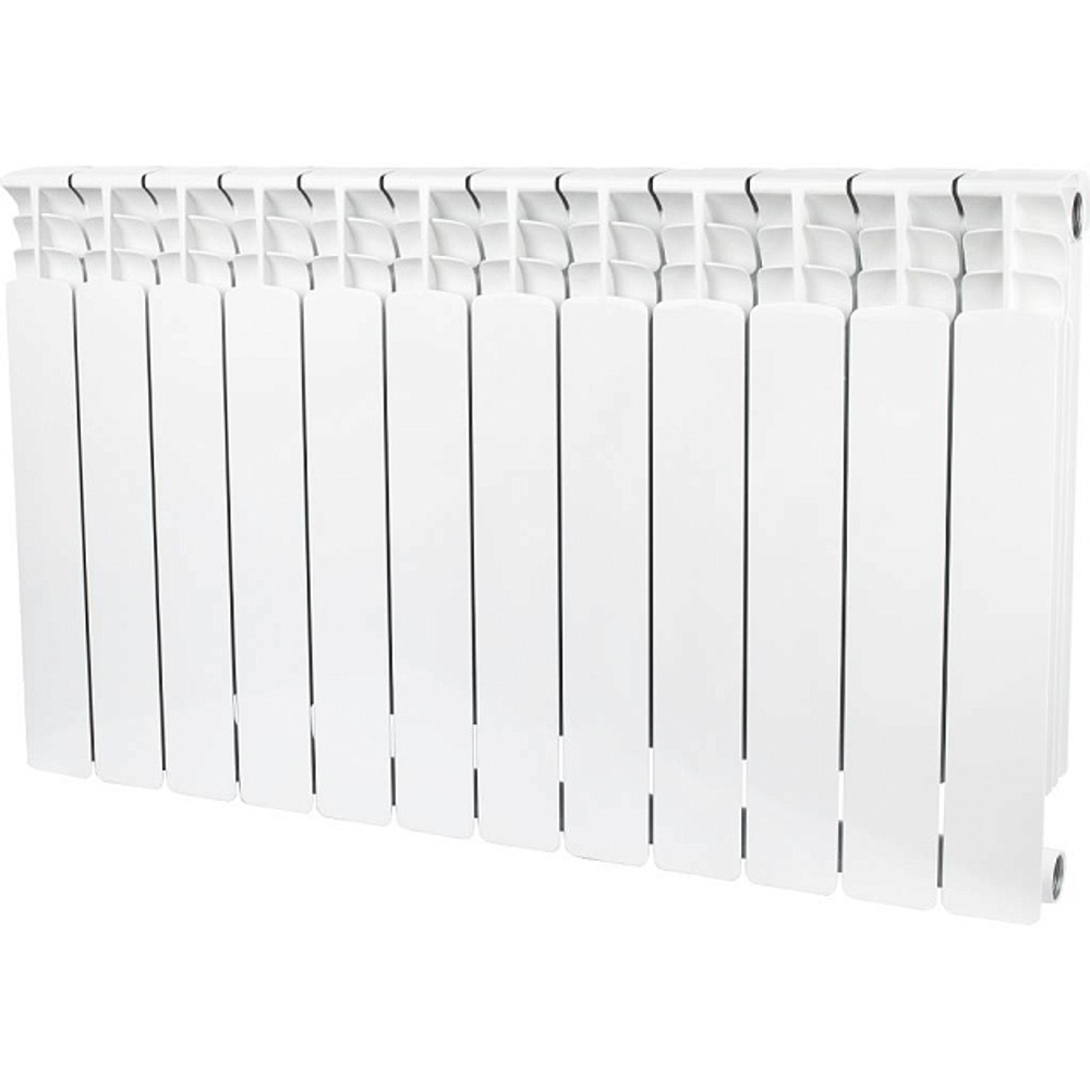 Радиатор биметаллический STOUT Space 500 - 12 секций (подключение боковое, цвет белый)