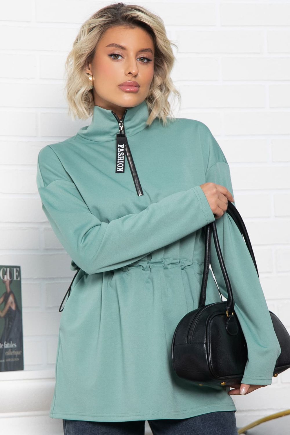 Блуза Долгожданная встреча (зеленая) Б15080-5М LT Collection