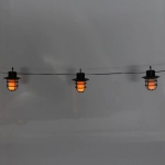 Гирлянда для улицы «Фонари» 4 м 10 ламп LED (10*8 см) чёрн.пров, 1 реж.,IP-54, Эффект горящего пламени (солнечная батарея)