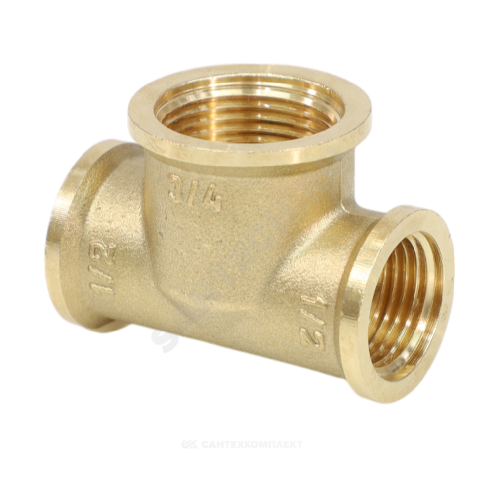 Тройник латунь переходной Ду 25х15х25 (1"х1/2"х1") ВР VALFEX VF.750.L.100.012.100