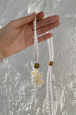 Авоська-подвеска для кристаллов белая (молочная)