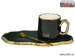 Lenardi 106-078 Чашка 250 мл с блюдцем и ложкой в под.уп.(х24)Фарфор