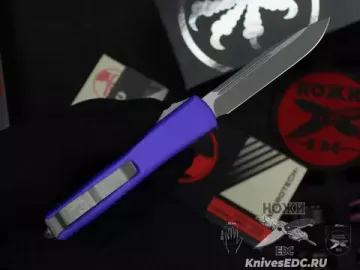 Microtech Ultratech S/E - нож автомат., фиолет. алюм. рук-ть, клинок апокалиптик