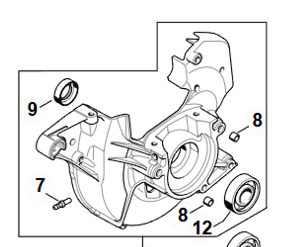 Половина картера - Сторона вентилятора бензореза STIHL TS 420, TS 500i арт. TS41008A FARMERTEC (STIHL 4238 020 2613)