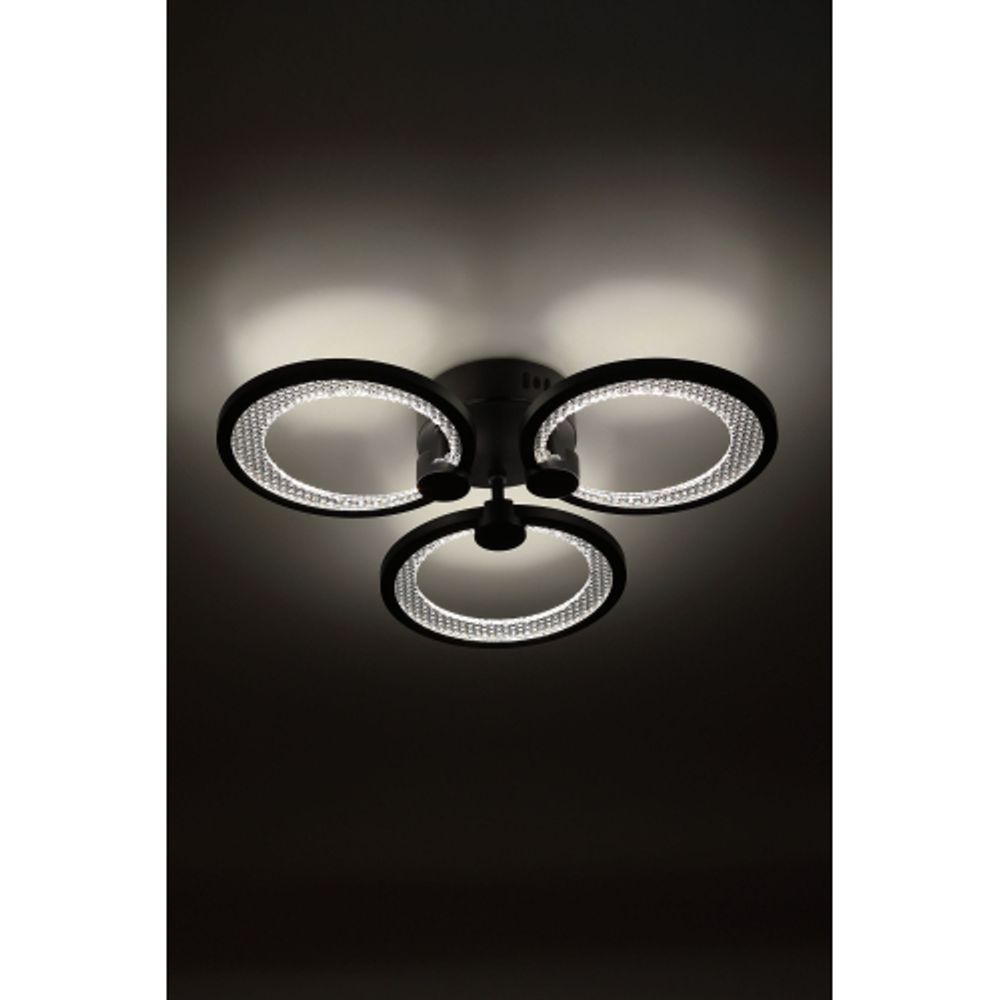 Светильник потолочный светодиодный ЭРА Модерн Odry CLL-1-46W 3K-6,5K RC BK с ДУ черный