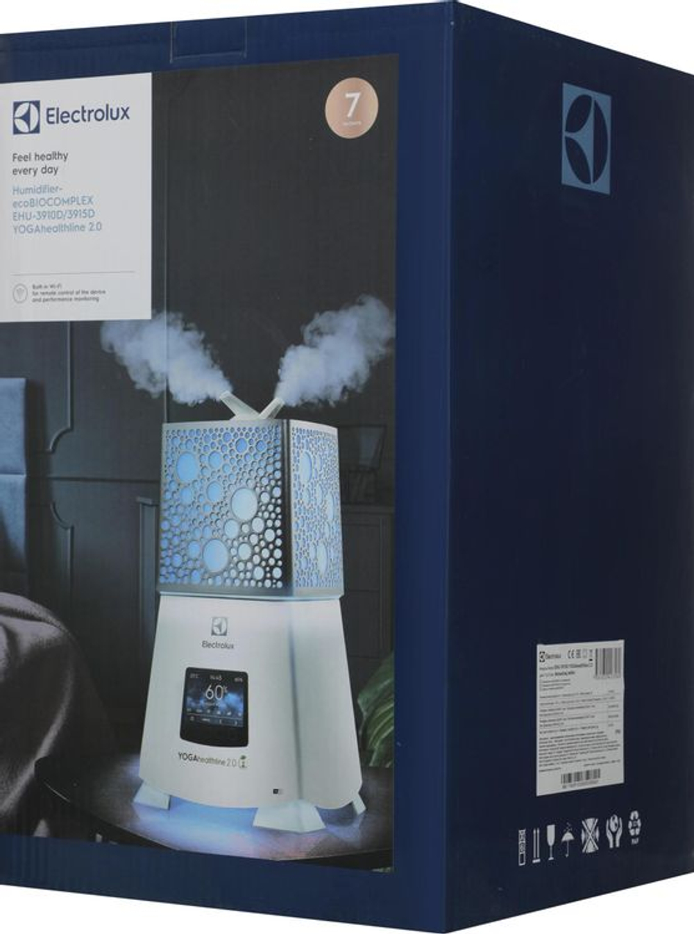 Увлажнитель воздуха ультразвуковой Electrolux EHU-3915D,  9.4л,  белый/серебристый