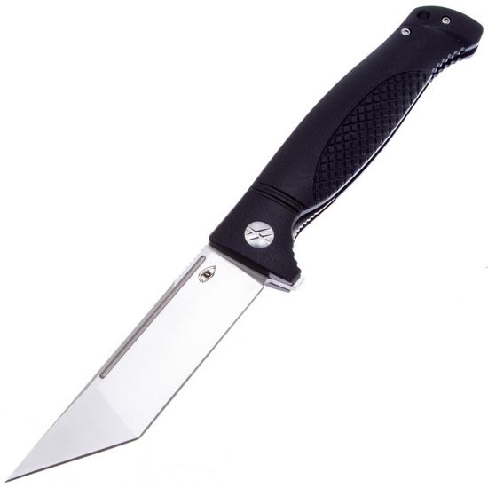 Складной нож Reptilian Джага-02 черный c клинком из стали D2, рукоять G10