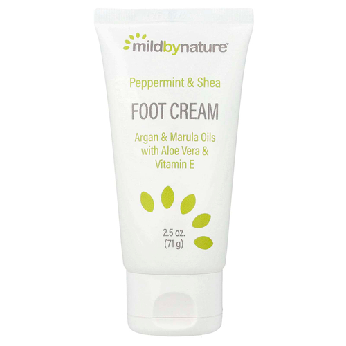 Mild By Nature, крем для ног с перечной мятой, маслом ши, маслами арганы и марулы, 71 г (2,5 унции)