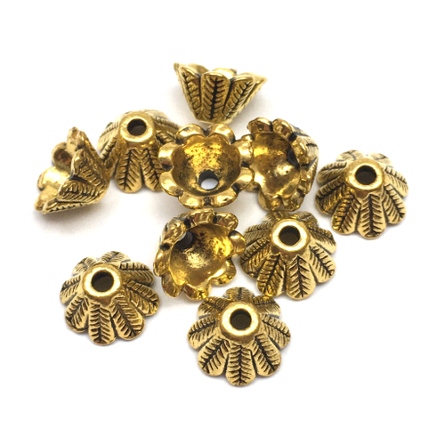 Шапочки-конусы 6х9 мм (10 шт), под золото