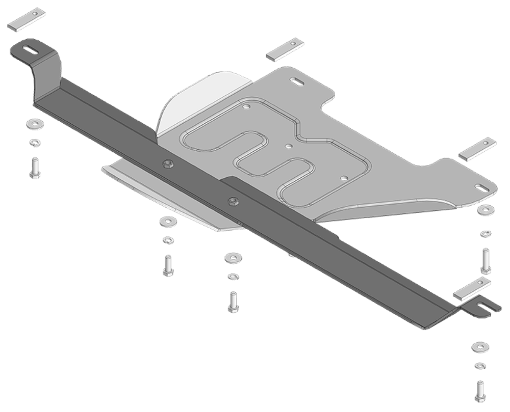 Защита алюминиевая 5 мм РК для Toyota Land Cruiser Prado 250; V=2,8D; с 2024г Motodor.32536