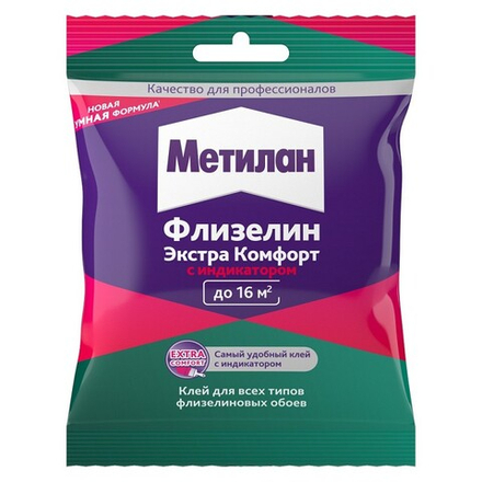 Клей обойный МЕТИЛАН Флизелин Экстра Комфорт 90г с индикат. 1х24 3000300