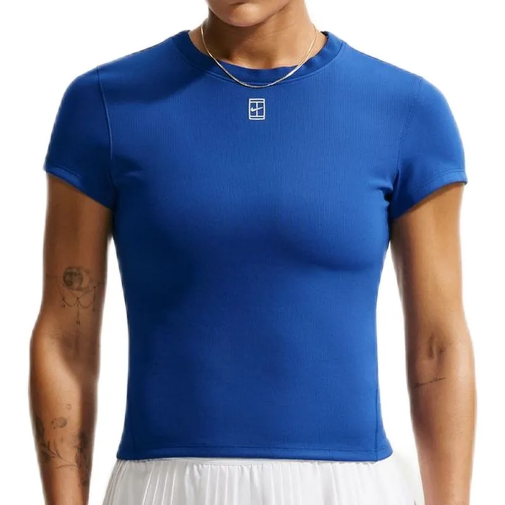 Женская теннисная футболка Nike Court Advantage Dri-Fit Short-Sleeve Tennis - old royal/white