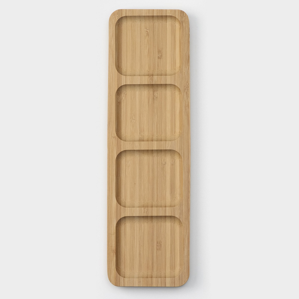 Менажница Striata, 4 секции, 33×9,5 см, цвет бежевый