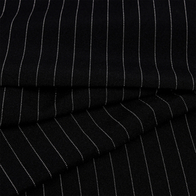 Ткань Габардин кач-во Фухуа в полоску 180 г/м² 100% полиэстер шир.150 см  цв.01 черный