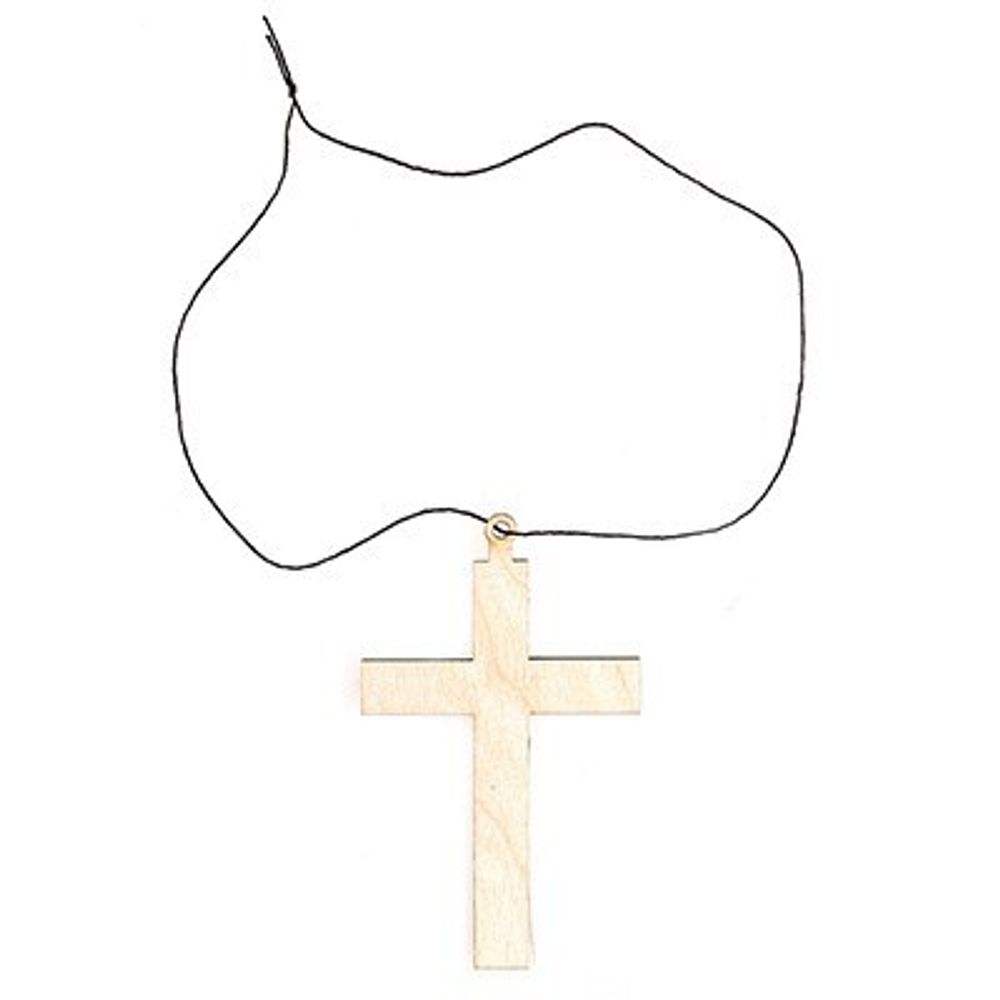Амулет подвеска христианский Крест дерево 93х57 (SKYWAY)