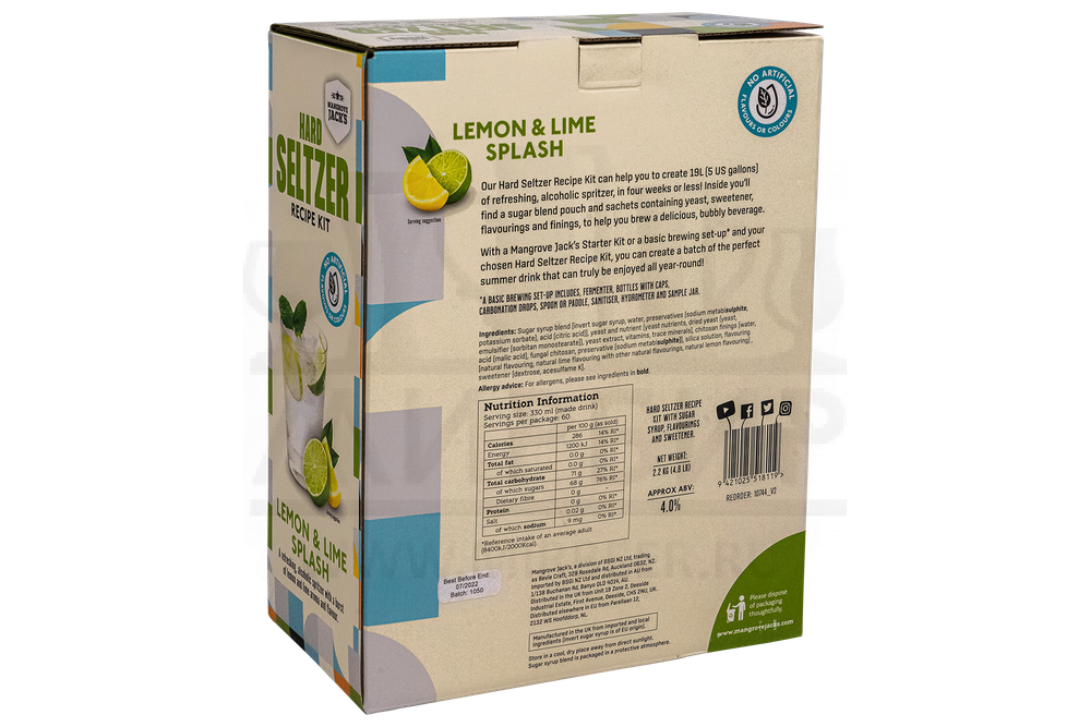 Набор для приготовления хард зельцера Mangrove Jack’s "Hard Seltzer Lemon&Lime Splash" на 19 л