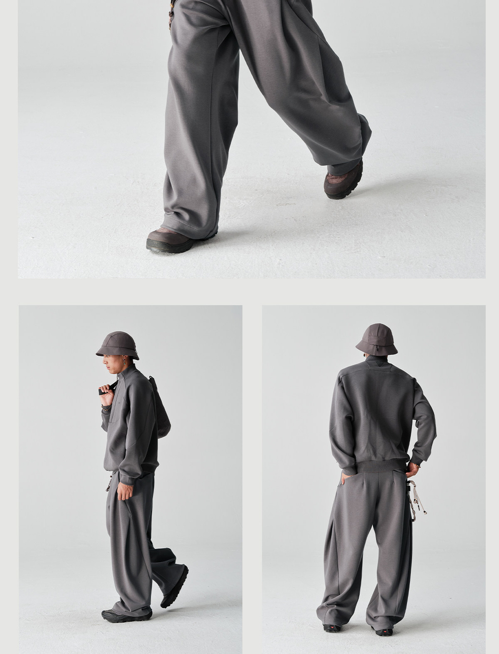 Брюки Nothomme Blue Cotton Pleated Structure Far-Infrared Heating Warm Oversized Curved Trousers 2026 Spring 5A Antibacterial Sweatpants Men