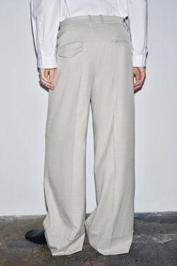 ZARA БРЮКИ С ЗАЩИПАМИ — ZW COLLECTION, БЕЖЕВЫЙ