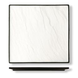 Блюдо квадратное 30*30 см Relief белое с черным бортом фарфор P.L. Proff Cuisine [1]
